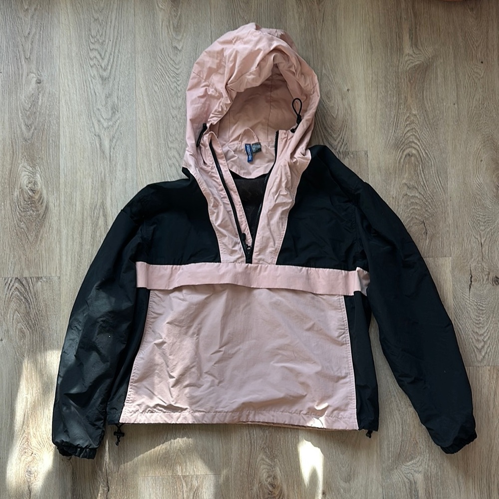 Pink and Black Windbreaker Jacket